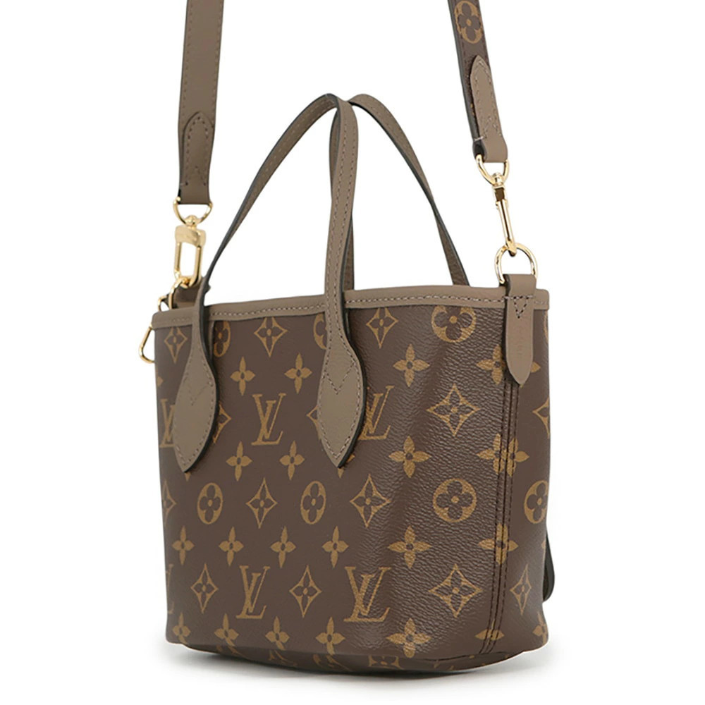 Louis Vuitton Bag Inside Out Neverfull Leather Reversible Grain Monogram Brown